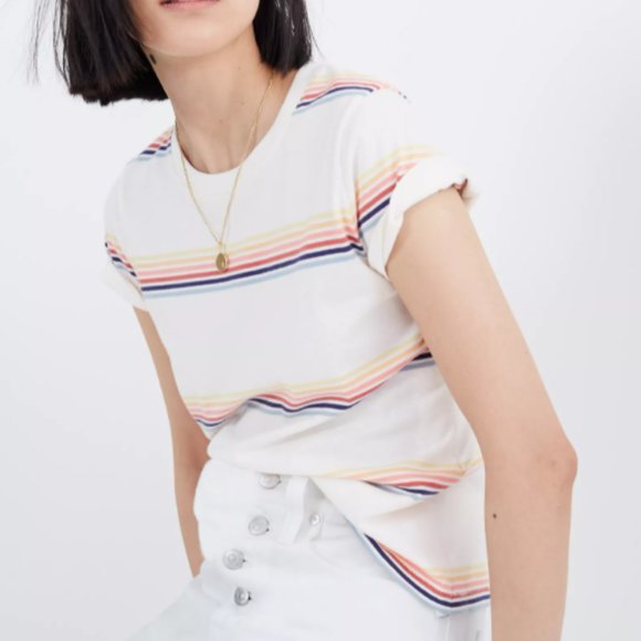 Madewell Tops - Madewell Northside Vintage Tee T-shirt Short Sleeve Summerville Stripe Medium